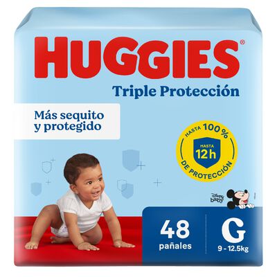 Pa&ntilde;al Huggies Triple Protecci&oacute;n Talla G - Bolsa 48 UN