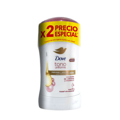 D&uacute;o Pack Dove Desodorante en Barra Tono Aceite Cal&eacute;ndula - Frasco 45 G