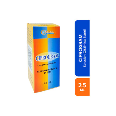 Gotas Oft&aacute;lmicas Ciprogram 3% - Frasco 2.5 ML