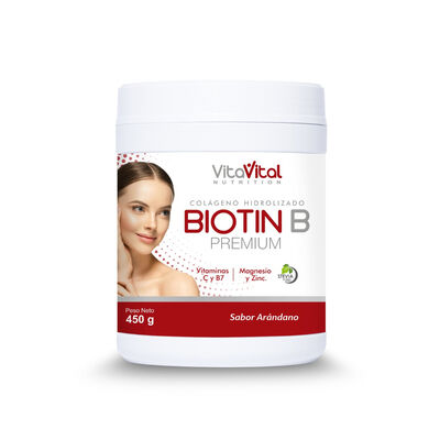 VitaVital Biotin B Premium Sabor Ar&aacute;ndano - Frasco 450 G