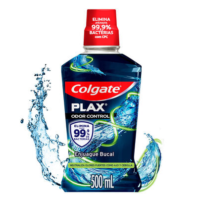 Colgate Enjuage Bucal Plax Odor Control - Frasco 500 Ml