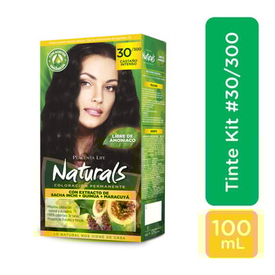 Kit Tinte para Cabello Naturals #30/300 Casta&ntilde;o Intenso  - Caja 100ML