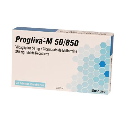 Progliva-M 50mg + 850mg Tabletas - Caja 30 UN