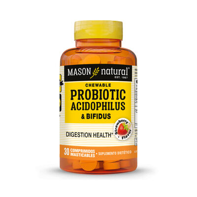 Probioticos Acidof & Bifid Masticable Sabor Fresa - Frasco 30 UN