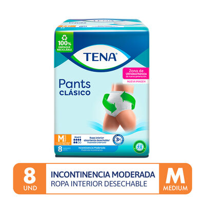 Tena Pants Cl&aacute;sico Talla M - Bolsa 8 UN
