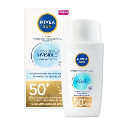 Protector Nivea Sun Fluido Facial Invisibles SPF 50 - Frasco 40 ML