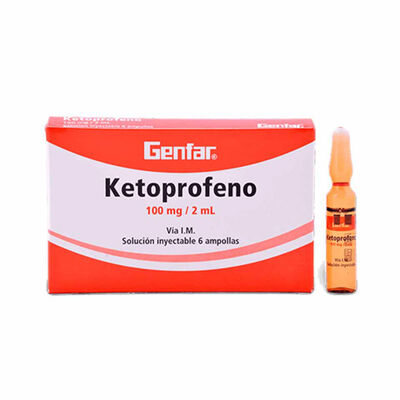 ketoprofeno 100 Mg/2 ML Soluci&oacute;n Inyectable - Caja 6 UN