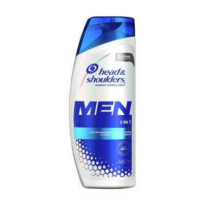 Shampoo Head & Shoulders 3en1 For Men - Frasco 650 ML