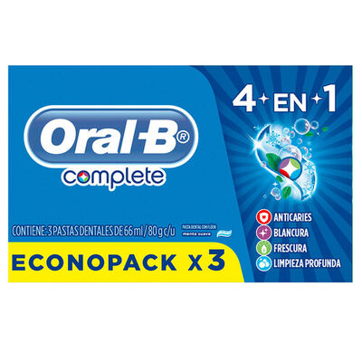 Oral B Pasta Completa 4 En 1 - Pack 3UN