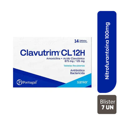 Clavutrim CL 12H 875mg/125mg Tableta recubierta - Bl&iacute;ster 7 UN