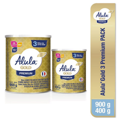 Pack Alula Gold 3 Premium - Frasco 900g + 400g
