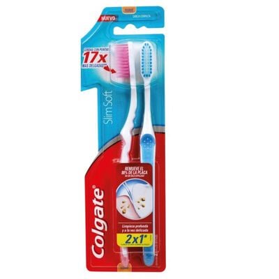 Cepillo Dental Colgate Slim Soft - Pack 2 UN