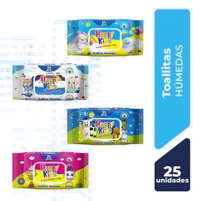 Happy Kids Toallitas H&uacute;medas - Bolsa 25 UN