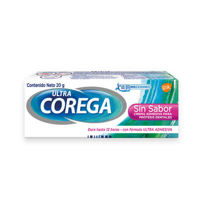 Crema Adhesiva Corega Ultra Sin Sabor - Tubo 20 G