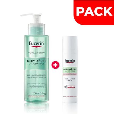 Eucerin Dermopure Gel Limpiador Facial 200 ML + Ser&uacute;m 40 ML - Pack 2 UN