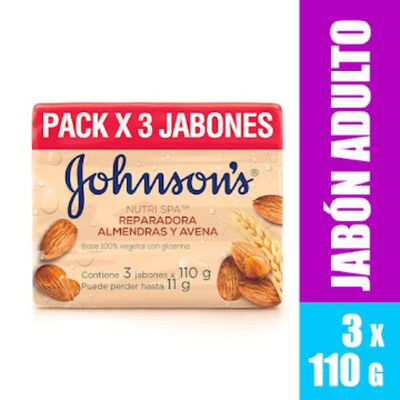 Johnson's Jab&oacute;n Almendra y Avena Barra 110 Gr - Pack 3 UN