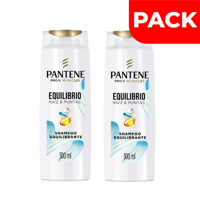 Pack Shampoo Pantene Equilibrio Ra&iacute;z & Puntas - Frasco 300 Ml