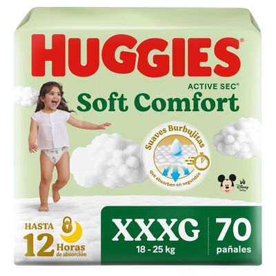 Pa&ntilde;al Huggies Active Sec EconoPack Talla XXXG - Bolsa 70 UN