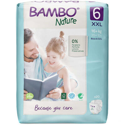 Pa&ntilde;al Bambo Nature Pa&ntilde;al Talla XXG/XXL - Bolsa 20 UN