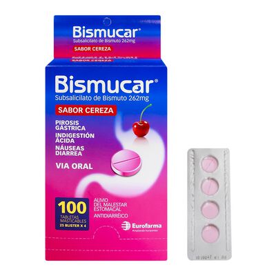 Bismucar 262mg Tableta Masticable - Blister 4 UN