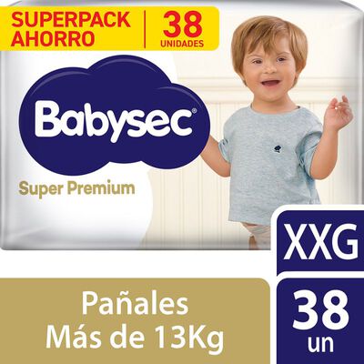 Pa&ntilde;al Babysec Super Premium Talla XXG - Bolsa 38 UN