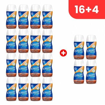 Pack 20 Ensure Advance L&iacute;quido Chocolate - Frasco 220 ML