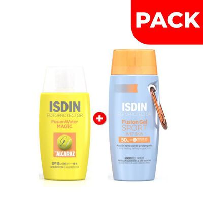 Pack Isdin Fotoprotector Fusion Water Magic by Alcaraz 50 ML & Fusion Gel Sport 100 ML