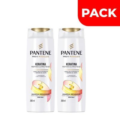 Pack Shampoo Pantene Keratina- Frasco 300 ML