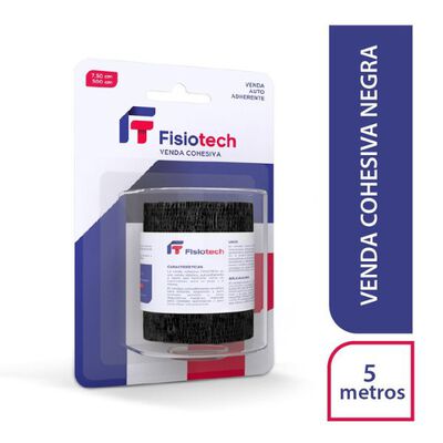 Fisiotech Venda Cohesiva Negro 7.5cm x 5 M - Caja 1 UN