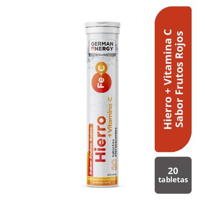 Hierro + Vitamina C German Energy Sabor Frutos Rojos - Tubo 20 UN