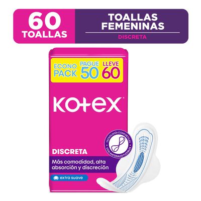 Kotex Toalla Higi&eacute;nica Normal Discreta - Bolsa 60 UN