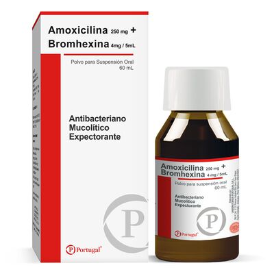 Amoxicilina + Bromhexina 250mg-4mg Polvo para Suspensi&oacute;n Oral - Frasco  60 ML