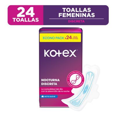 Kotex Toalla Higi&eacute;nica Nocturna Discreta - Bolsa 24 UN