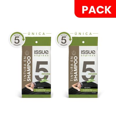 D&uacute;o Pack Tintura en Shampoo Color Negro Issue Express