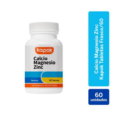 Calcio Magnesio Zinc Kapok Tabletas - Frasco 60 UN