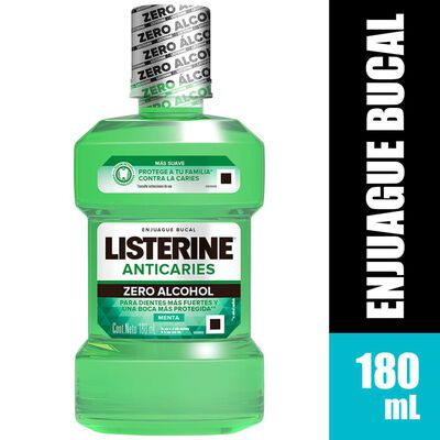 Enjuague Bucal Listerine Anticaries Zero Alcohol - Frasco 180 ML