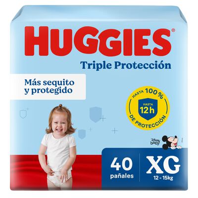 Pa&ntilde;al Huggies Triple Protecci&oacute;n Talla XG - Bolsa 40 UN