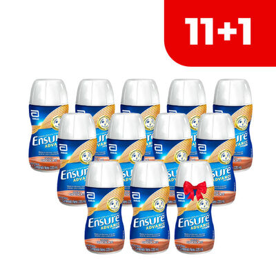 Pack 12 Ensure Advance L&iacute;quido Chocolate - Frasco 220 ML