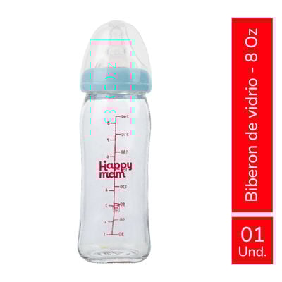 Happy Mam Biber&oacute;n de vidrio 8 Oz