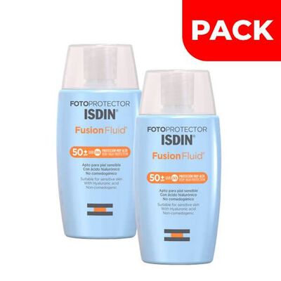 D&uacute;o Pack Isdin Fotoprotector 50+ Fusion Fluid - Frasco 50 ML