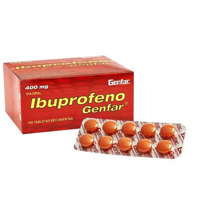 Ibuprofeno 400 Mg Tabletas- Caja 100 UN
