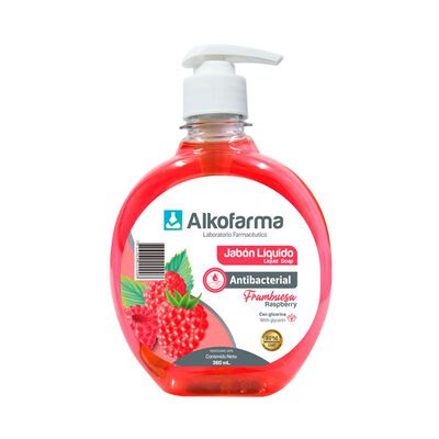Alkofarma Jab&oacute;n L&iacute;quido Antibacterial Frambuesa - Frasco 360 Ml