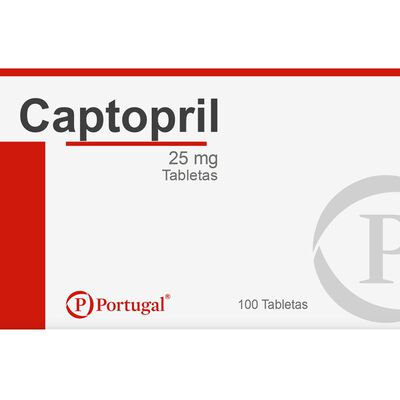 Captopril 25Mg Tableta - Caja 100 UN