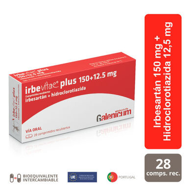 Irbevitae Plus 150/12.5MG - Caja 28 unidades