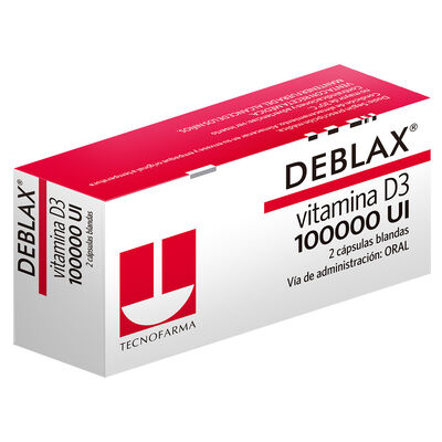 Deblax 100000 UI C&aacute;psula blandas - Caja 2 UN