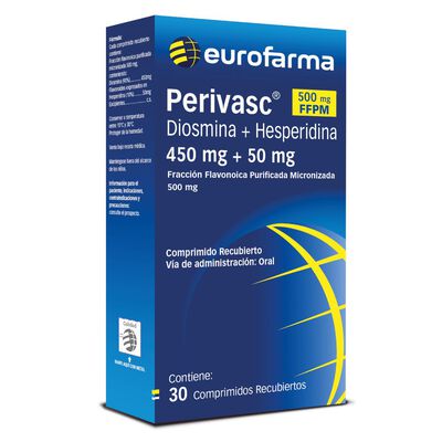 Perivasc 450mg+ 50mg - Caja 30 Comprimidos Recubiertos