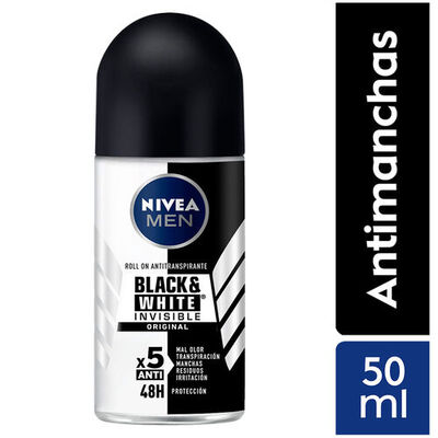 Nivea Deo Hombre Roll Invisible B&W  - Frasco 50Ml