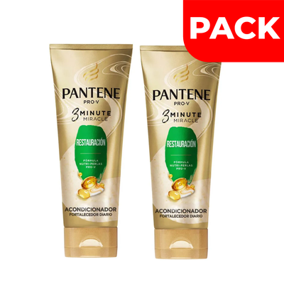 D&uacute;o Pack Acondicionador Pantene 3Minute Miracle Restauraci&oacute;n - Frasco 170 ML