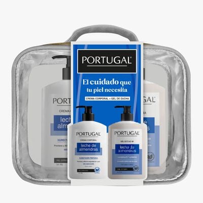 Pack Estuche Leche de Almendra Crema Corporal 450 Gr + Gel - 2 UN