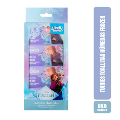 Toallitas H&uacute;medas Tuinies Frozen - Bolsa 8 Unidades